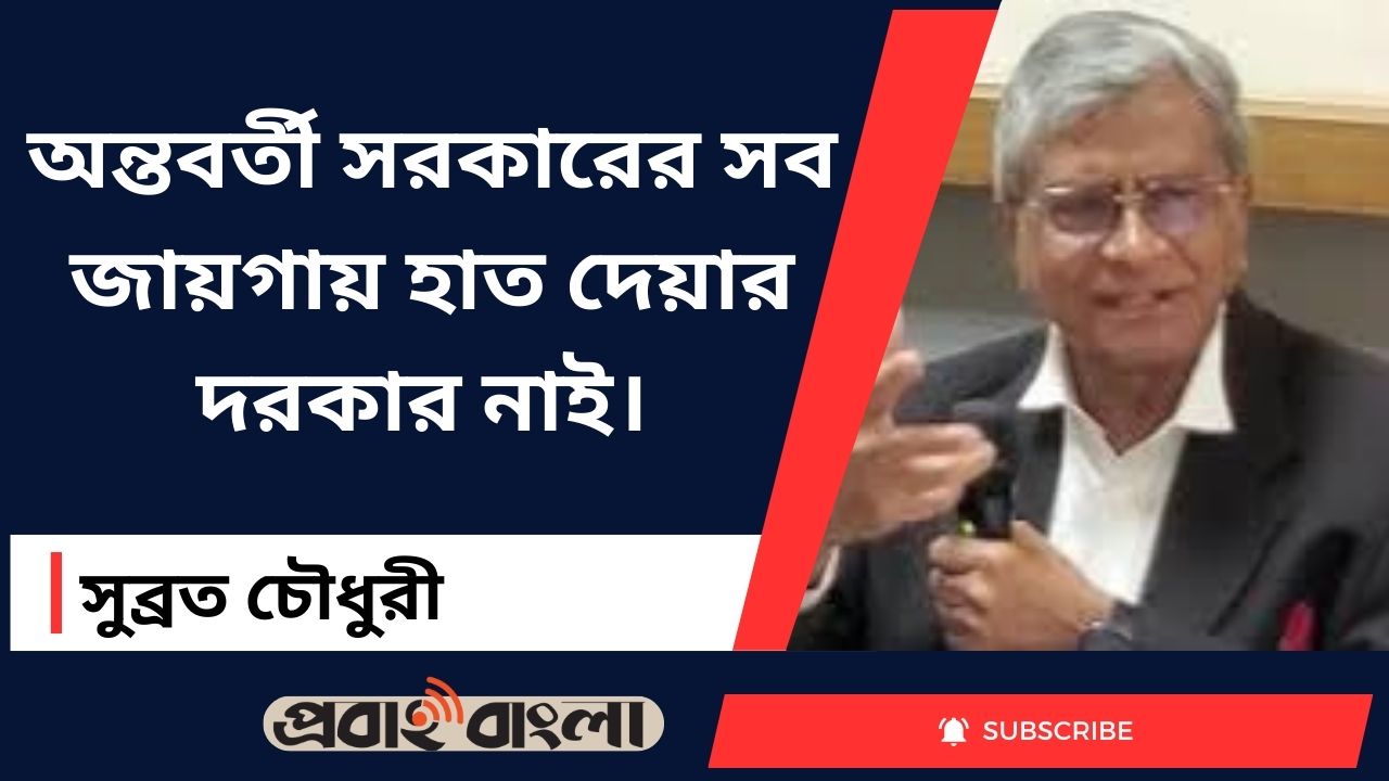 অন্তর্বর্তীকালীন সরকারের সবজায়গায় হাত দেওয়ার দরকার নাই: সুব্রত চৌধুরী