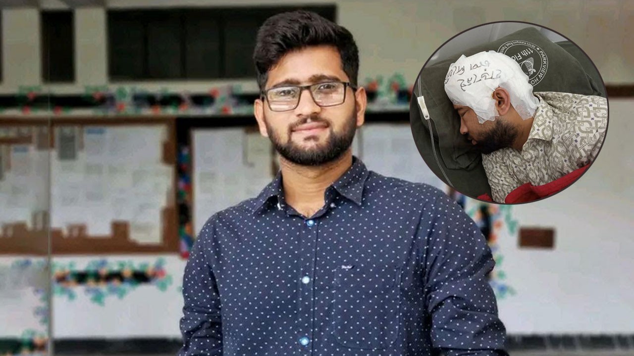মামুনের মাথার ব্যন্ডেজে লেখা ‘হাড় নেই, চাপ দেবেন না’