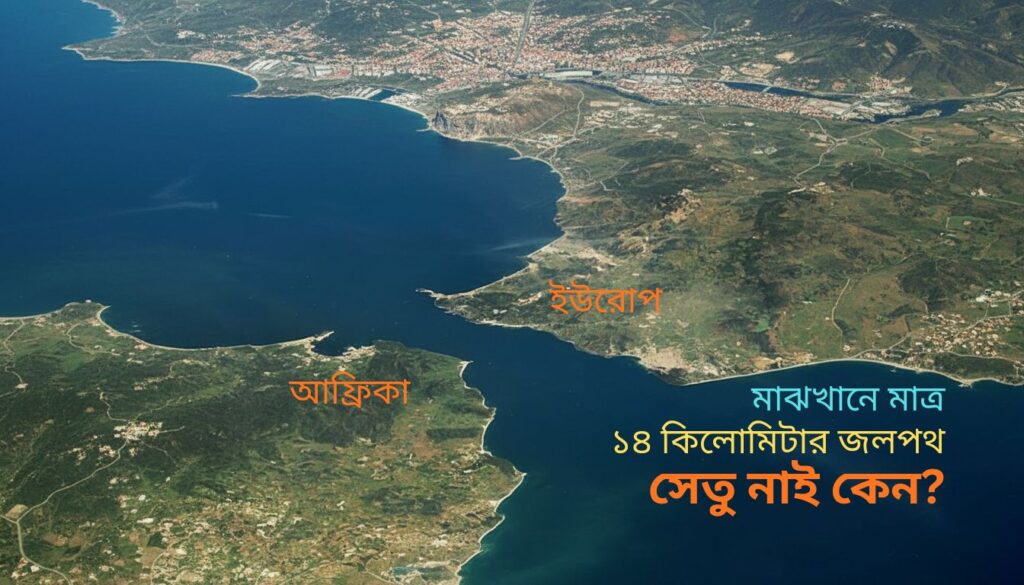 জিব্রাল্টার প্রণালী দিয়ে ইউরোপ-আফ্রিকার দূরত্ব মাত্র ১৪ কিলোমিটার, তবু সেতু কেন নেই?