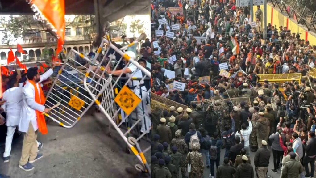 দিল্লি ও কলকাতায় বাংলাদেশ হাইকমিশনের সামনে হিন্দুত্ববাদী সংগঠনগুলোর বিক্ষোভ