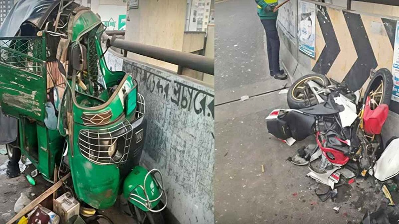 ফ্লাইওভারে সিএনজি–মোটরসাইকেল সংঘর্ষে নিহত ২