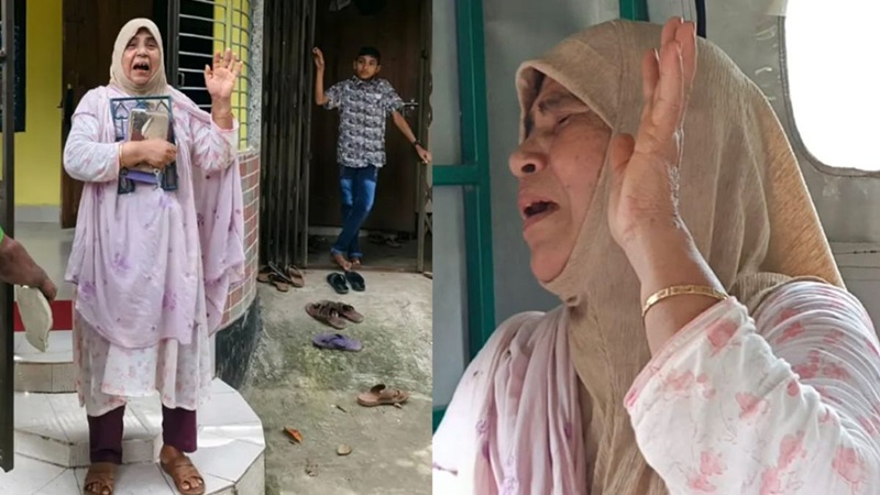 <span>জমি বিরোধে ছেলের দুর্ব্যবহার / </span>কোরআন বুকে জড়িয়ে বাড়ি থেকে বেরিয়ে গেলেন মা